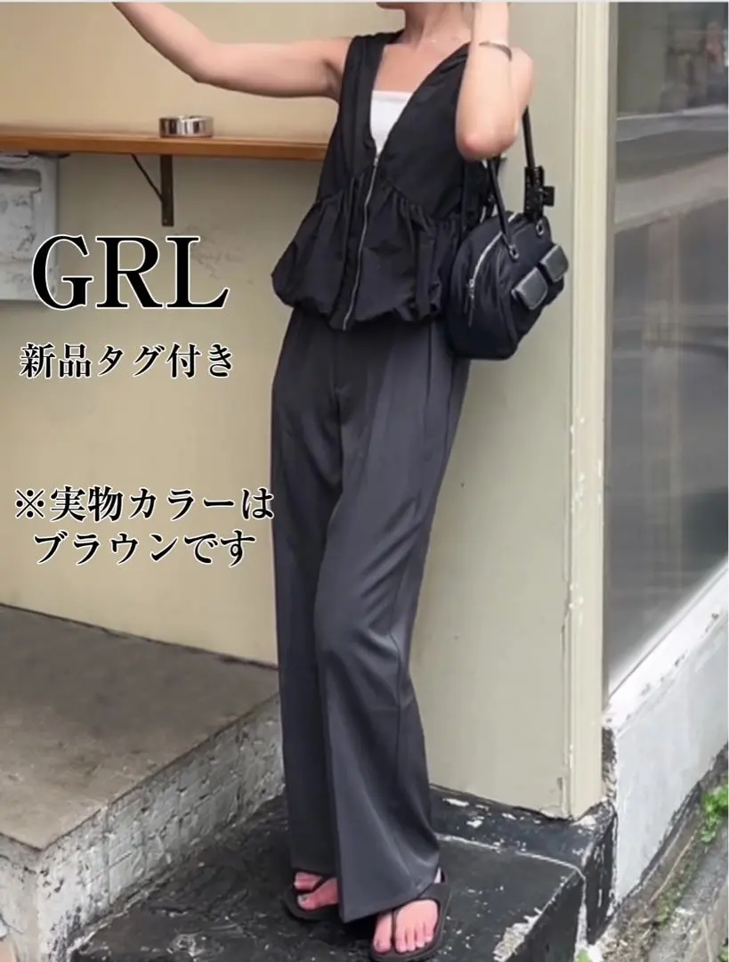 GRL　新品タグ付き　モードエッセンスウエストタックワイドパンツ