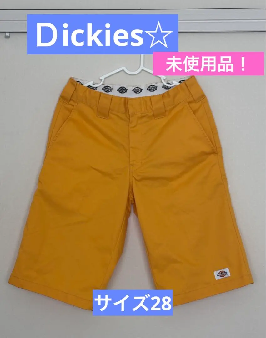 未使用品☆美品☆Dickies イエローハーフパンツ サイズ28 16070Ａ