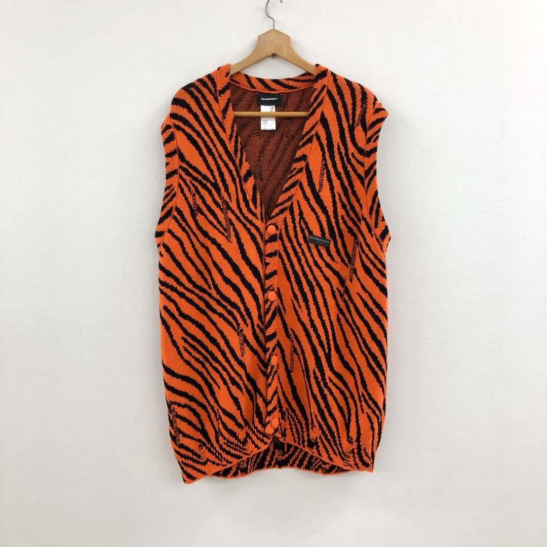 MASONPRINCE Vネック 総柄 ロング ベスト ノースリーブ チュニック