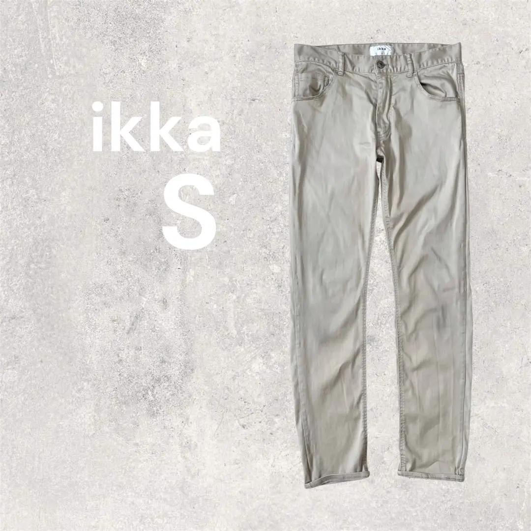 イッカ ikka ストレートパンツ チノパン ベージュ S 綿