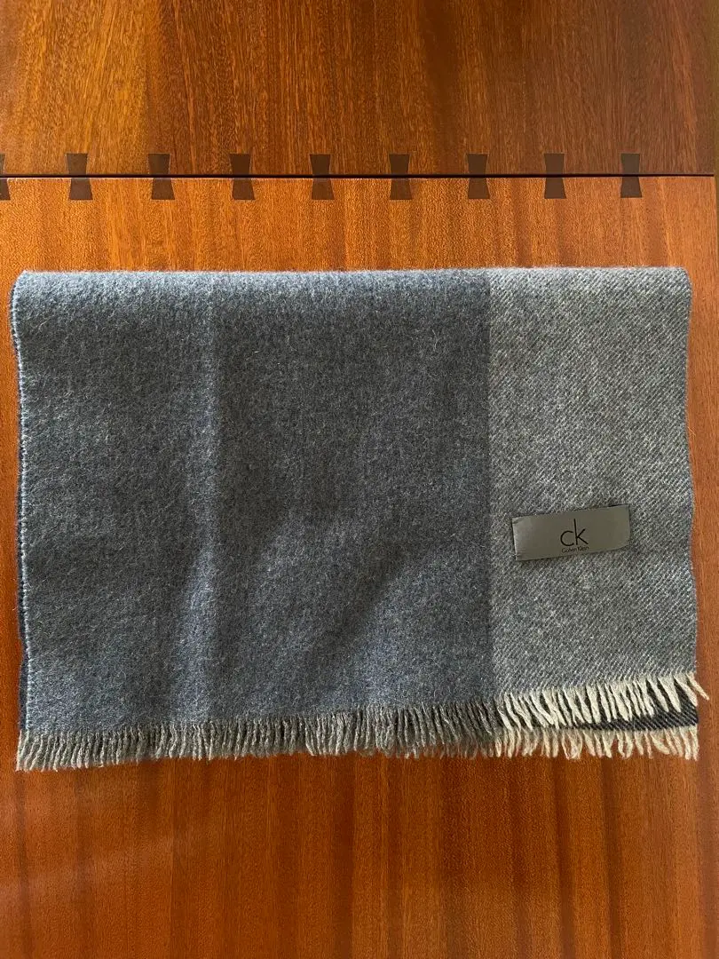 【定価1.8万】クリーニング済　カルバンクライン　マフラー　ネイビー　ストール