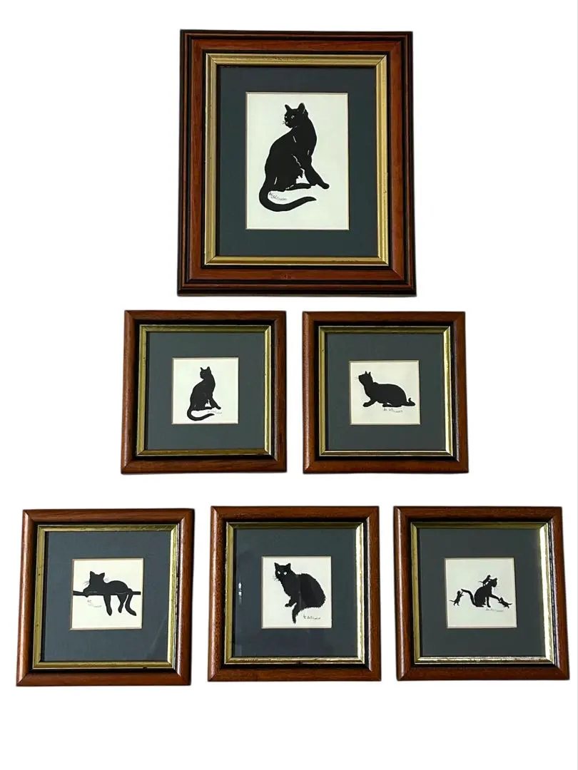 Andrew Cowley ￼版画　猫限定版　シルエット画　猫6点セット