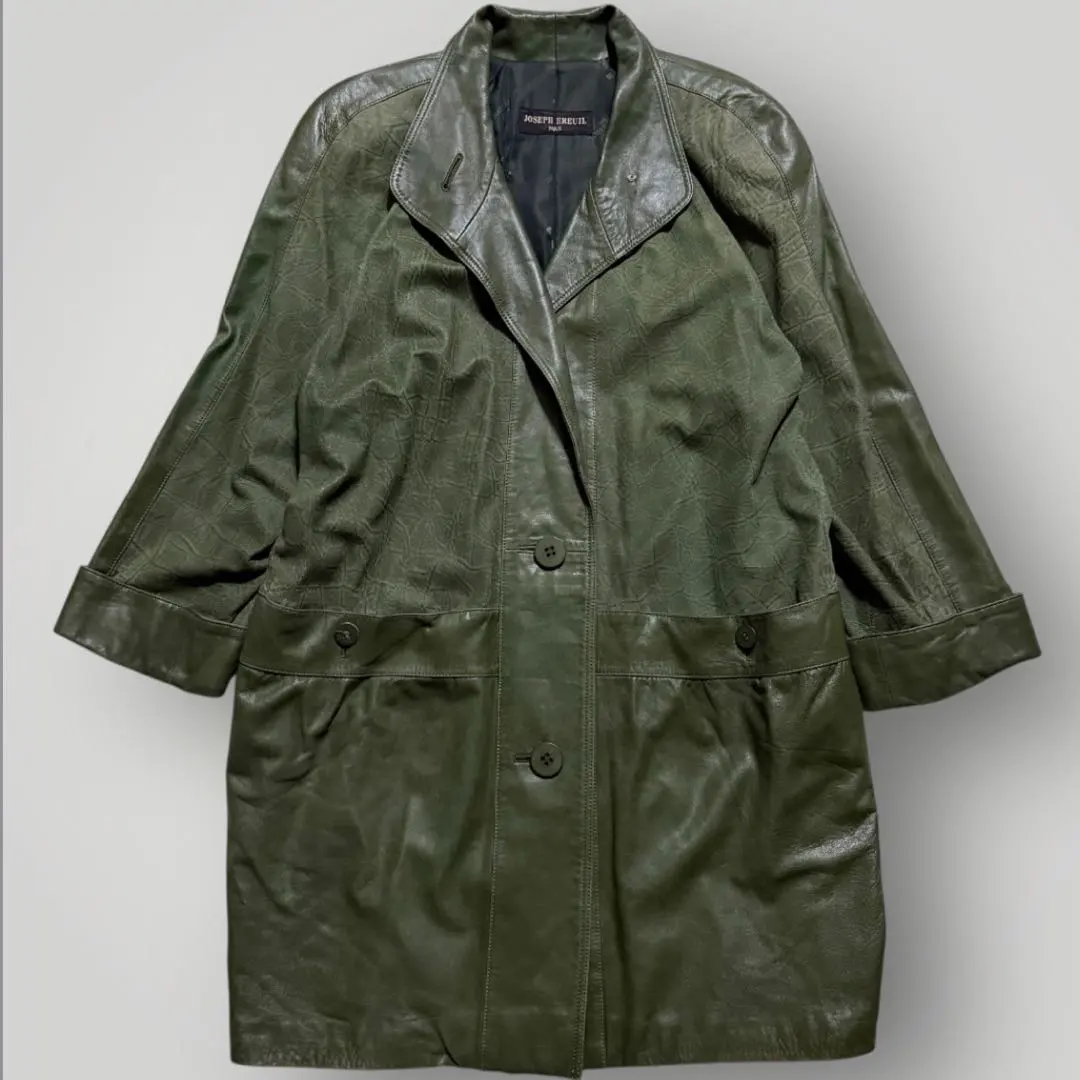 希少 JOSEPH EREUIL ラム レザーコート　羊革 グリーン