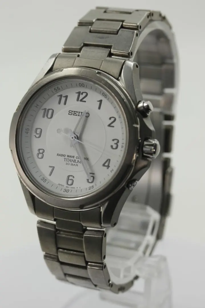SEIKO 5B21-0AB0 電波時計 チタン 10気圧防水 新品電池交換済