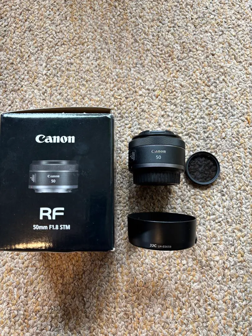 キヤノン　RF50mm f1.8 STM 専用フード c-PLフィルター付き