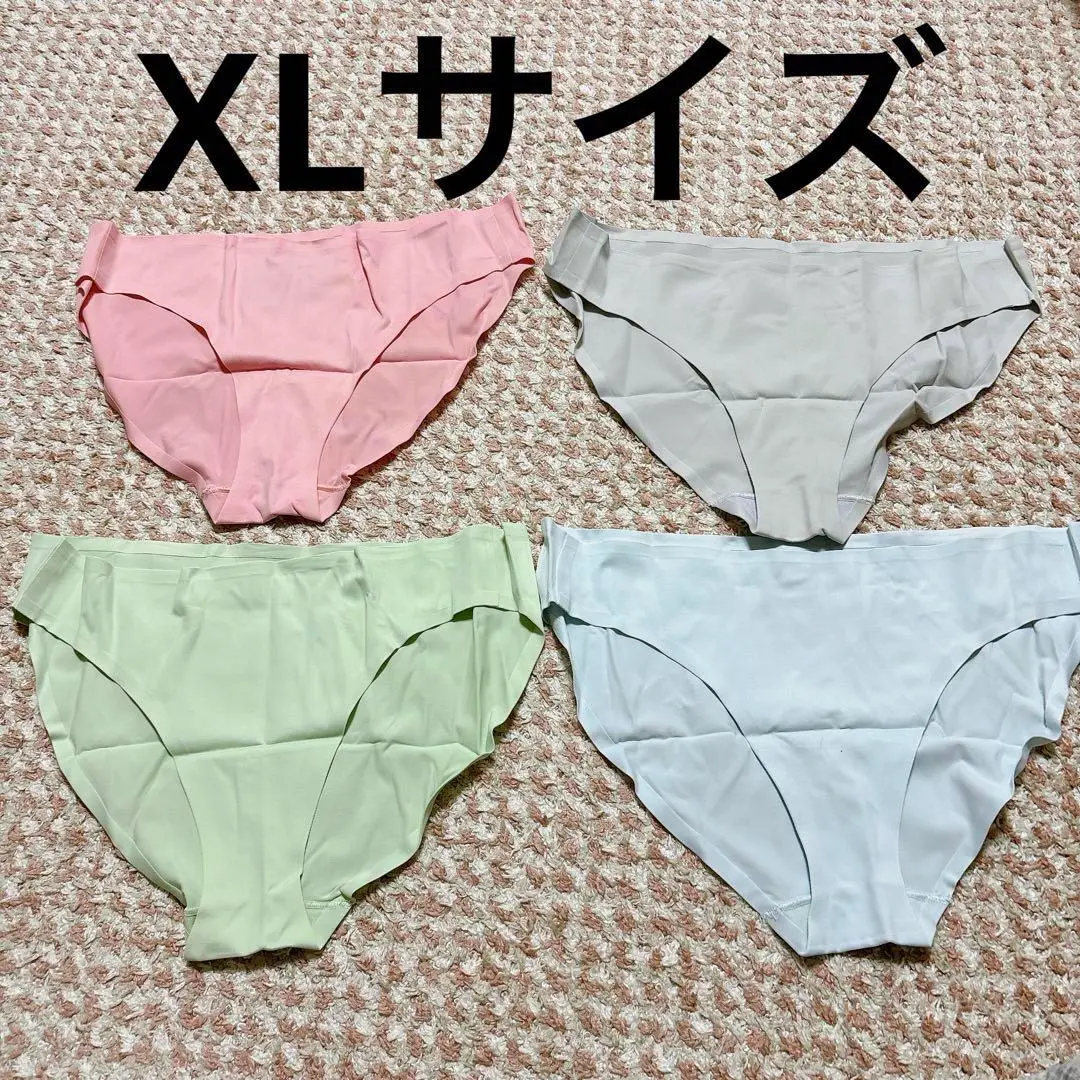レディース　ショーツ　下着　シームレス　XLサイズ　４色　ピンク　ブルー　グレー