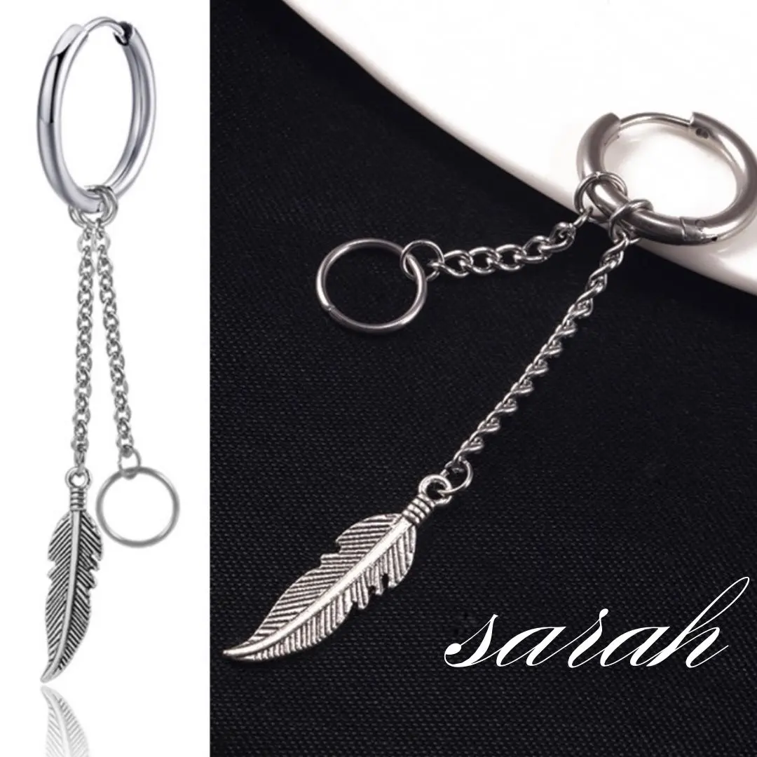 ピアス 片耳用 BTS 韓国 羽 チェーン メンズ