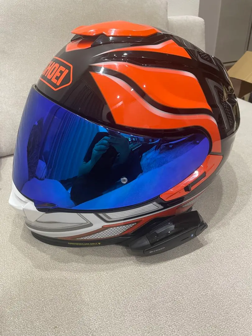 美品　SHOEI フルフェイスヘルメット ノッチ　ブルーミラーレンズ