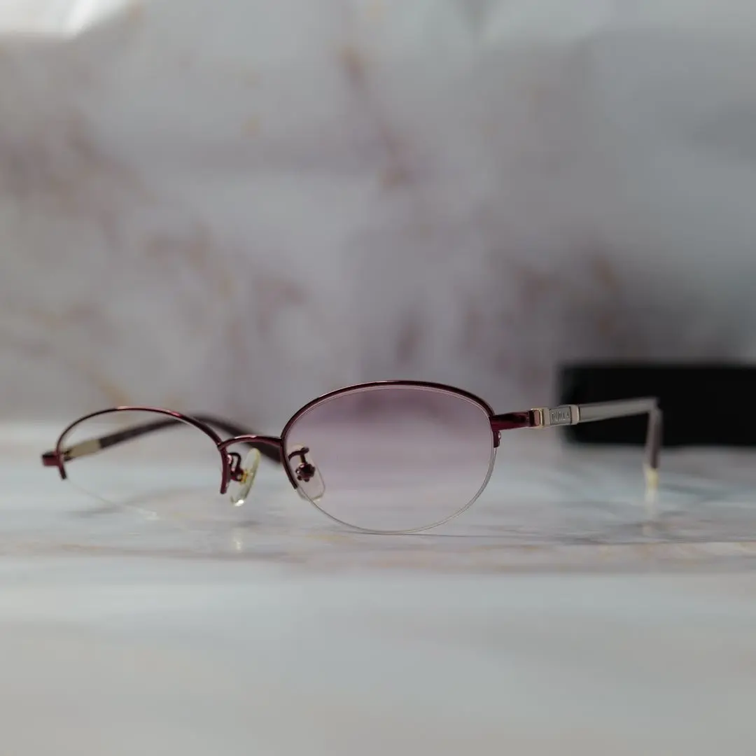 FURLA ハーフリム Y2K オーバル アンティーク メガネ ケース付き