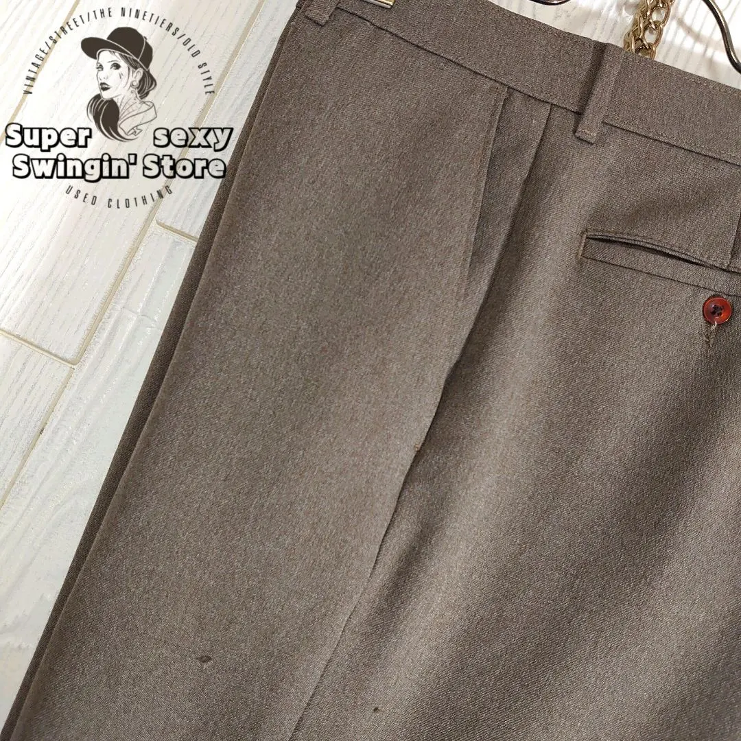 リーバイス アクションスラックス W36相当 ブラウン セミフレア ヴィンテージ