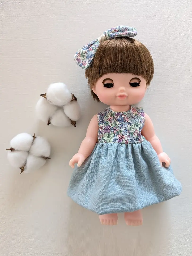 ふんわりガーゼワンピース　ヘアバンド　2点セット