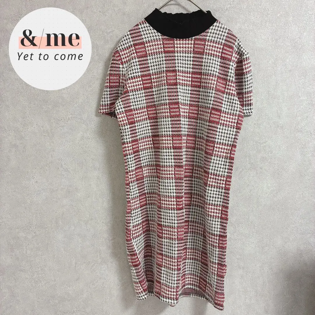 Bershka ベルシュカ　半袖ワンピース　ひざ丈　総柄　チェック柄　ハイネック