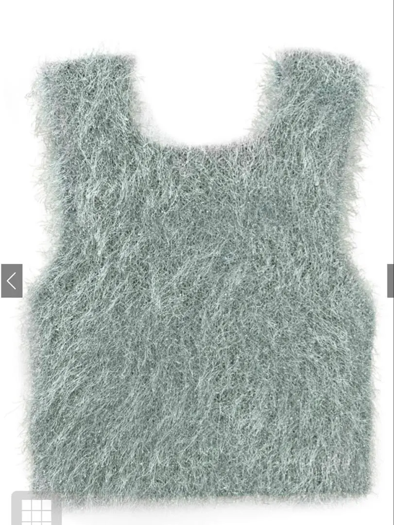 grl ラメシャギーニットベスト グリーン