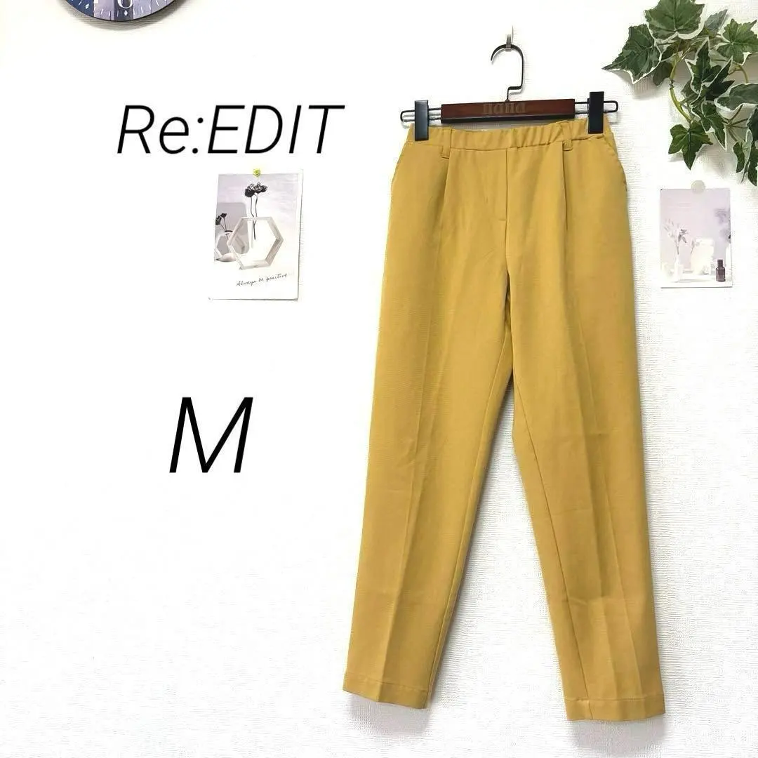 9367-2 リエディ Re:EDIT カラーパンツ M 無地 カジュアル
