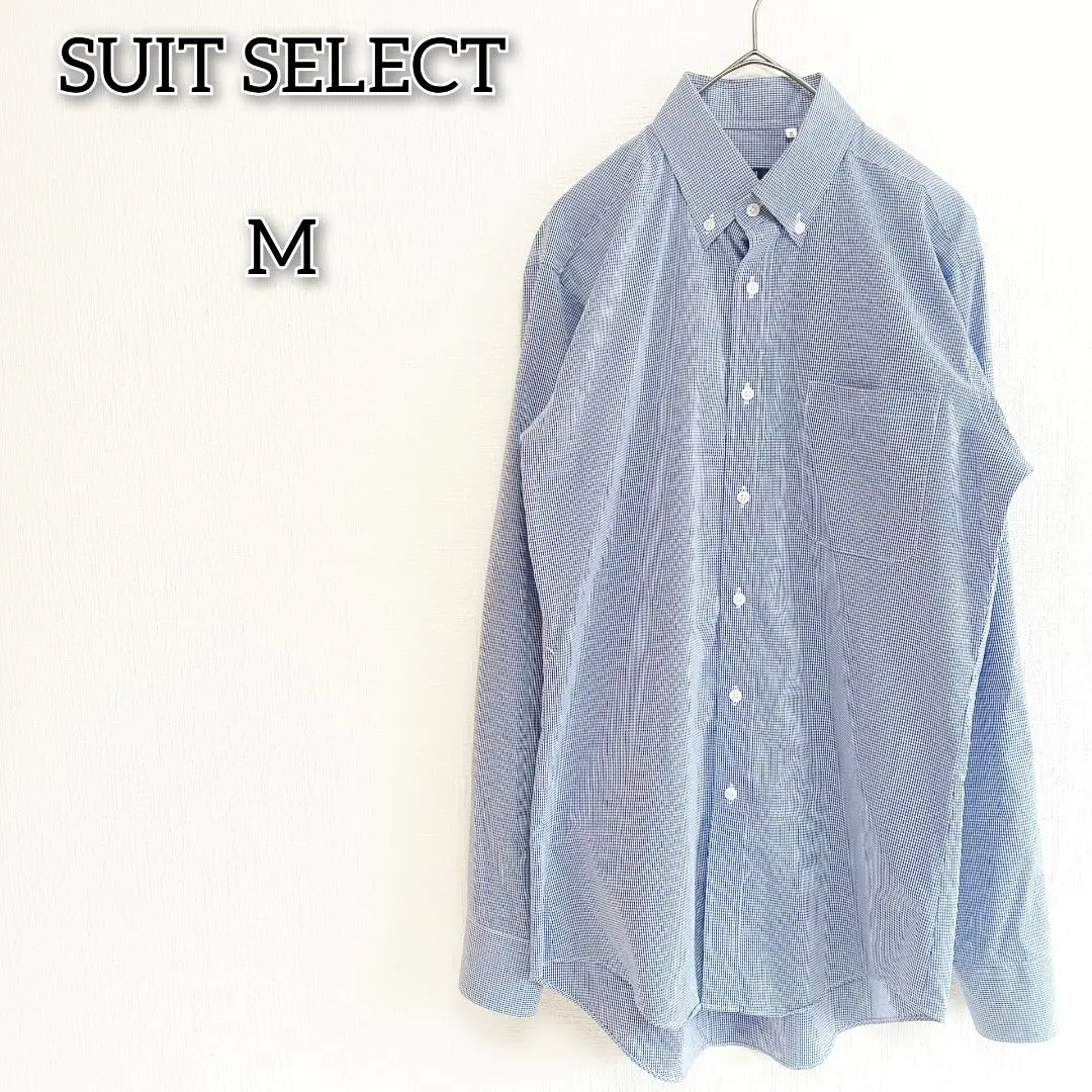 スーツセレクト 【M】 シャツ トップス ワイシャツ チェック 総柄 スーツ