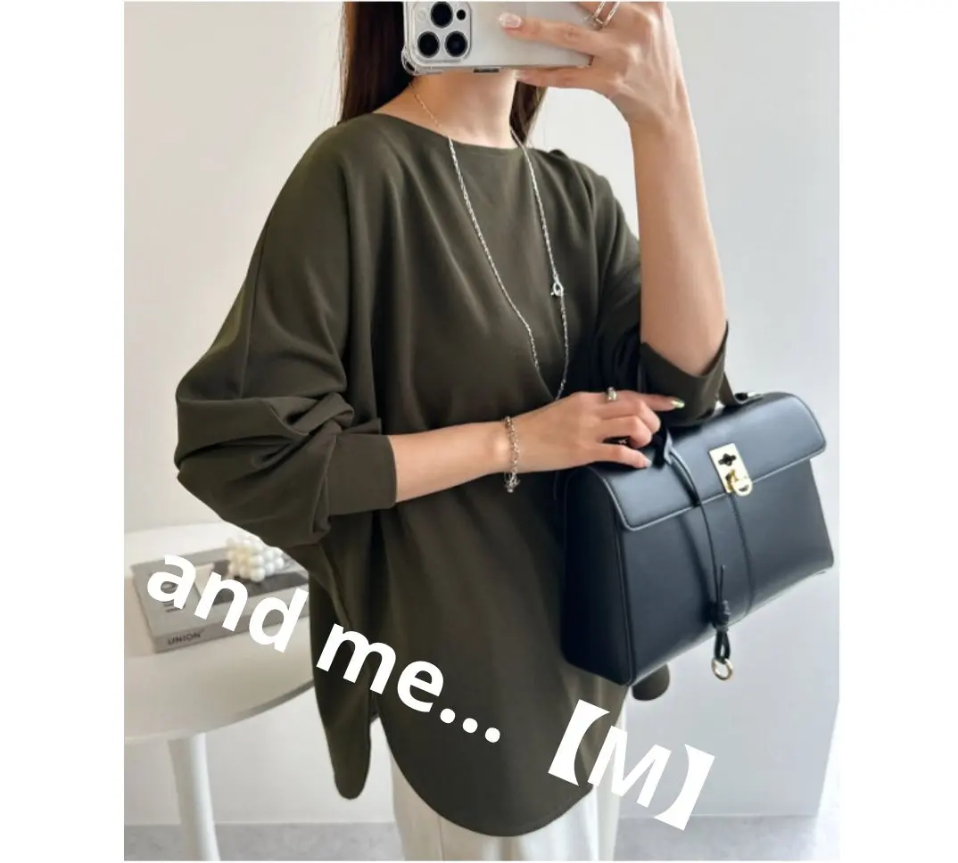 and me...♡梨地ポンチドルマンスリーブトップス