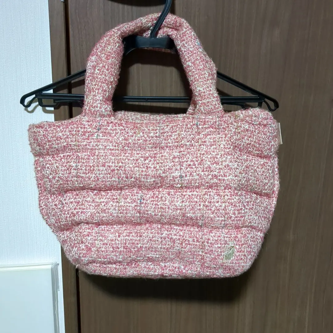 ROOTOTE ルートートピンク系ツイードトートバッグ