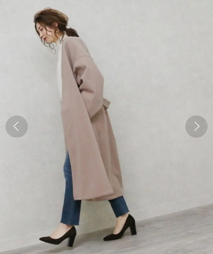 reca ノーカラーロングコート