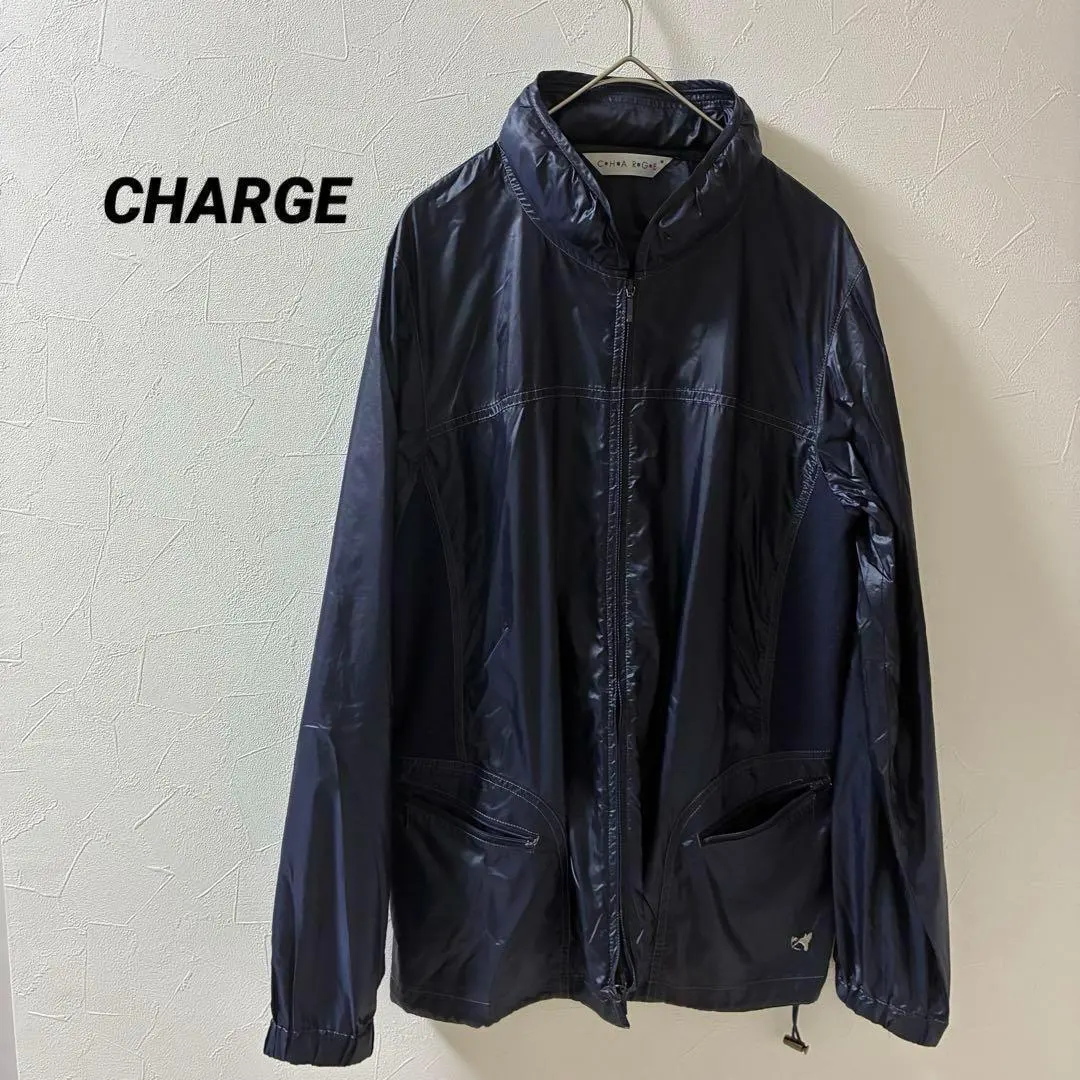 チャージ　ネイビー　ナイロン　ジャケット　ダブルジップ　薄手　軽量素材　羽織り