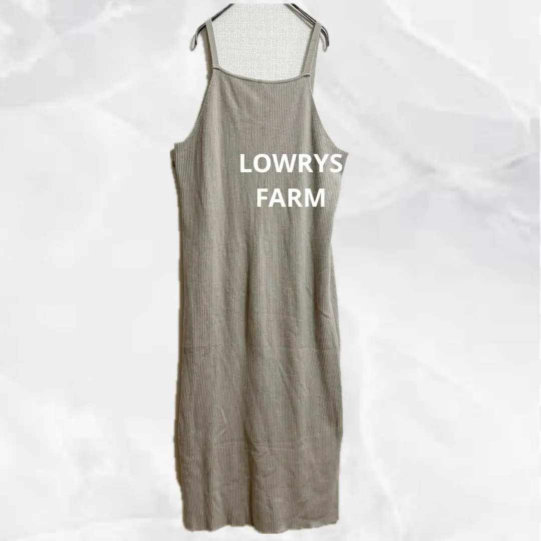 c351【ローリーズファーム】リブニットワンピースマキシ丈ストレッチ美シルエット