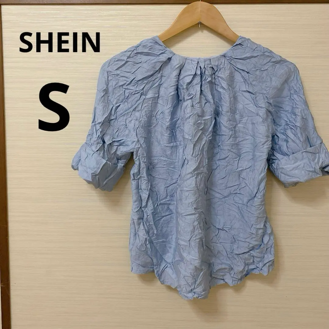 SHEIN（S）ライトブルー 半袖ブラウス トップス