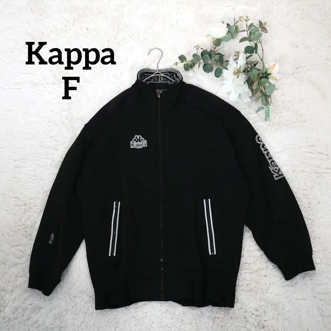 カッパ メンズジャージトップ(F)日本製 黒 トラックジャケット ジップアップ