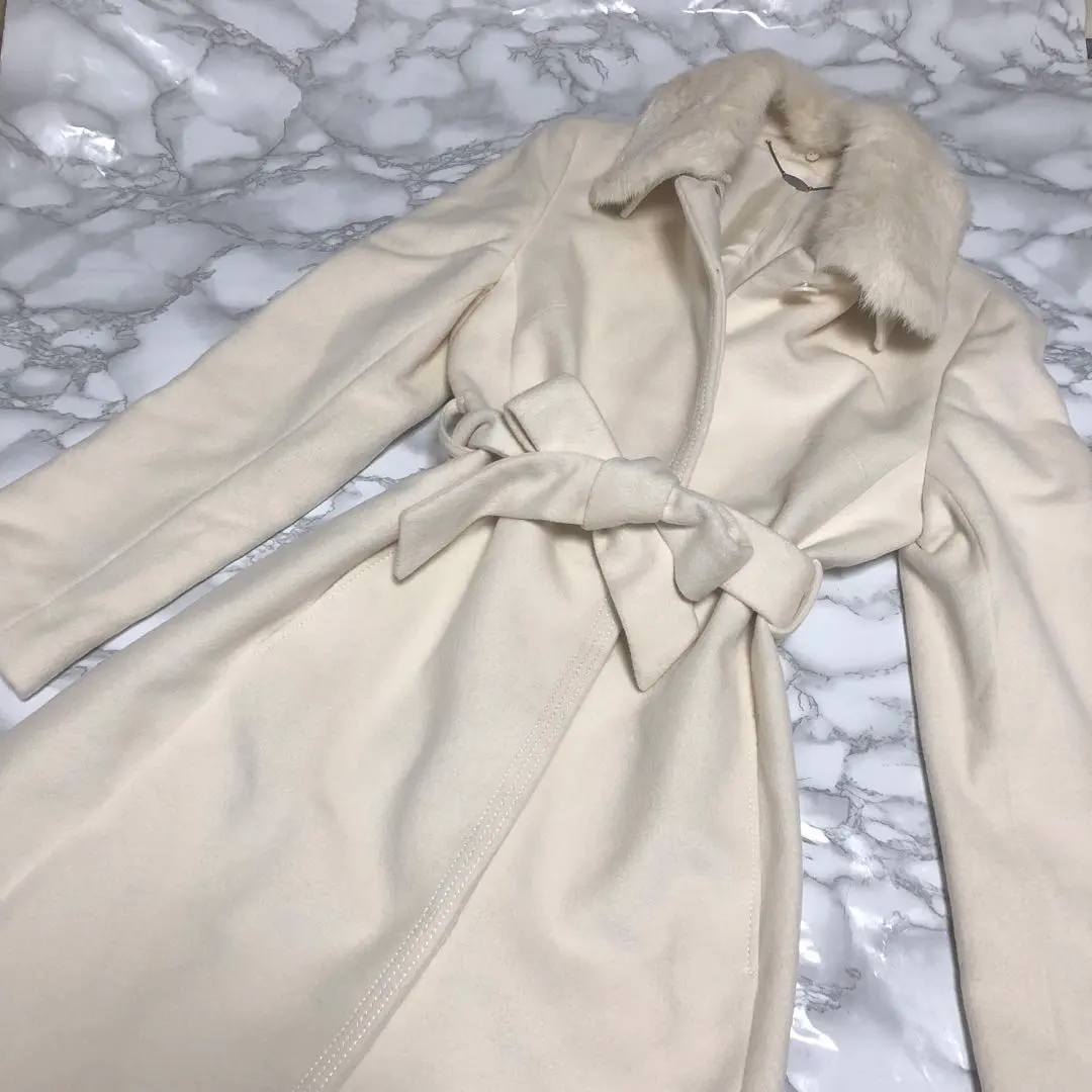 ef-de エフデ 11号 アンゴラ68% ウール リアルファー ロングコート