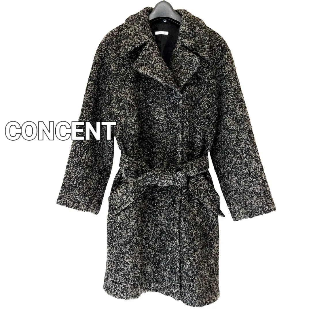 CONCENT ダブルブレスト チェスターコート ベルト付き オーバーサイズ