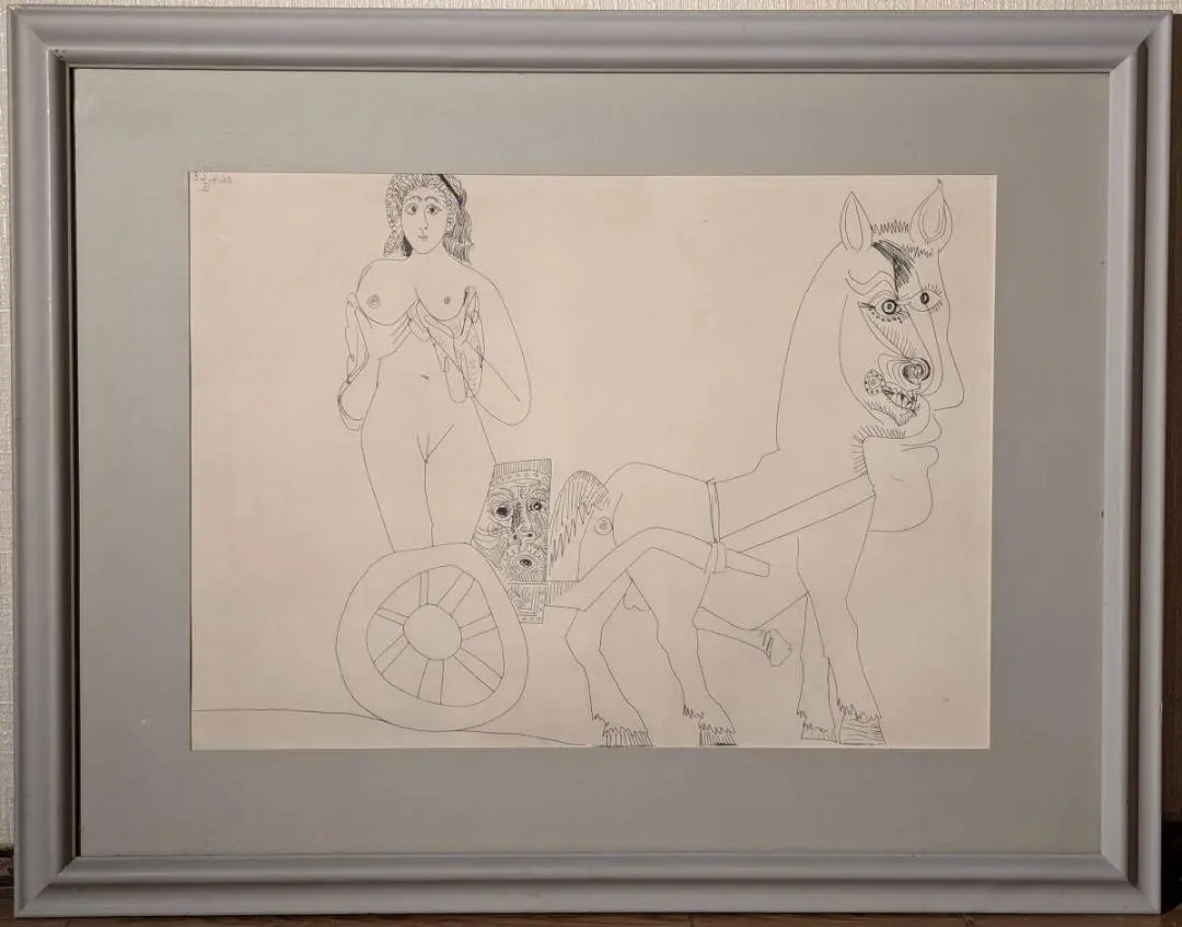 【真作】【複製】複製画　パブロ・ピカソ　エロチカシリーズ　独創的な線描画　W36