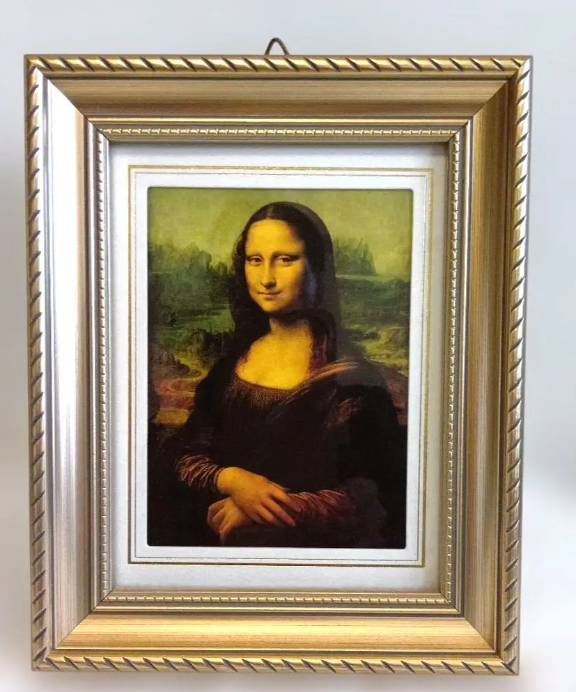 レオナルド・ダ・ヴィンチの 「モナ・リザ」の複製　女性肖像画 フレーム