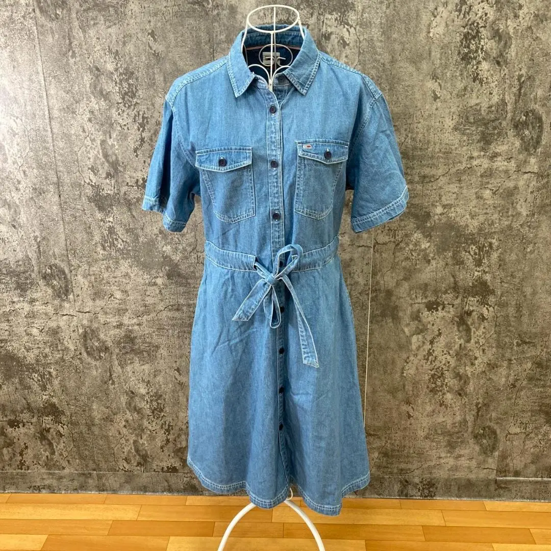 ☆TOMMY JEANS☆トミージーンズ☆デニムワンピース☆半袖☆ブルー(S)