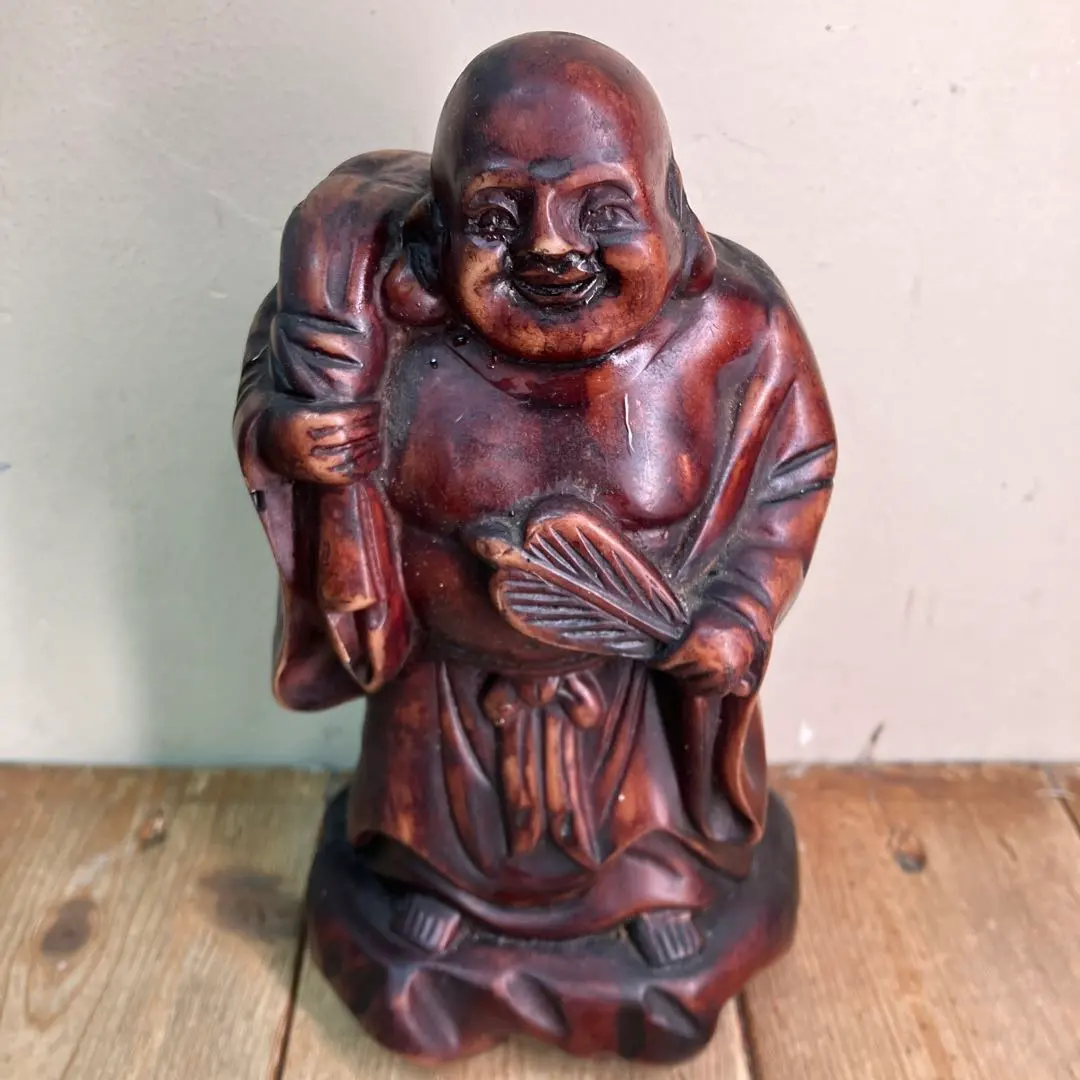 E-4 布袋様 ほていさま 七福神 置物 彫刻 工芸品 縁起物 福の神 開運