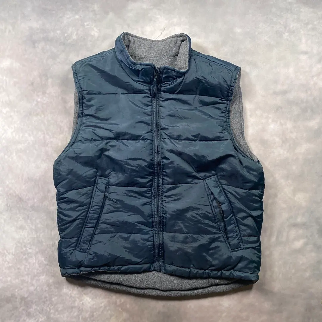 TRADERBAY フリースベスト古着スタンドカラー　リバーシブル【AF04】