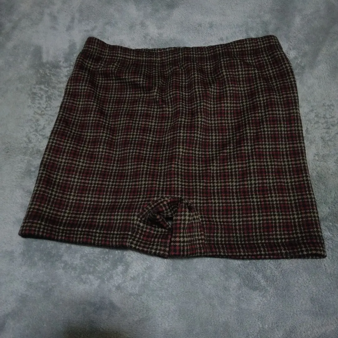 チェック柄　裏起毛ショートパンツ