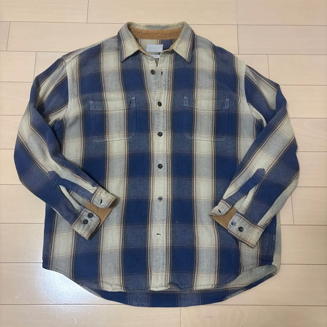 オンブレチェック　ネルシャツ