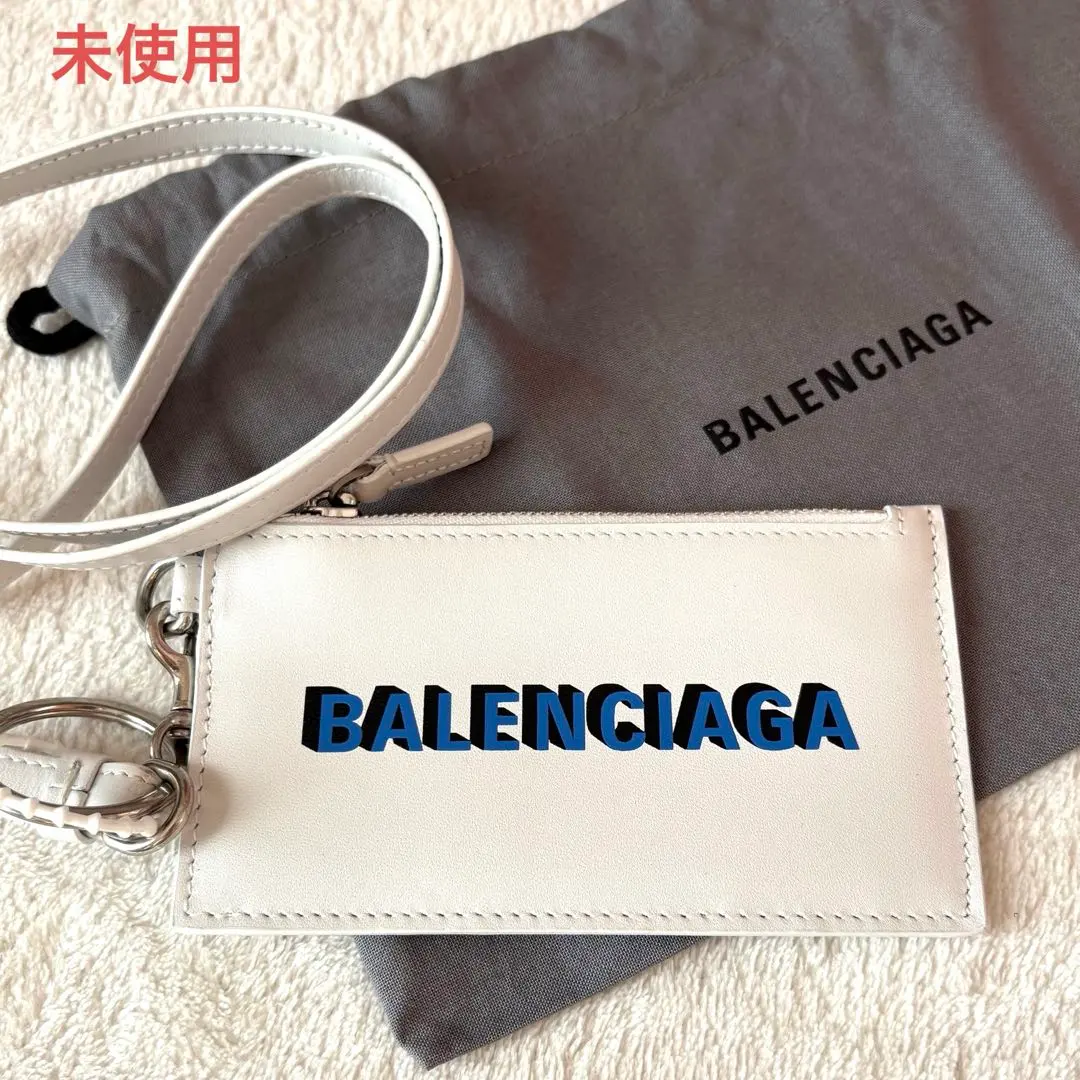 未使用　バレンシアガ フラグメントケース パスケース キーリング 白