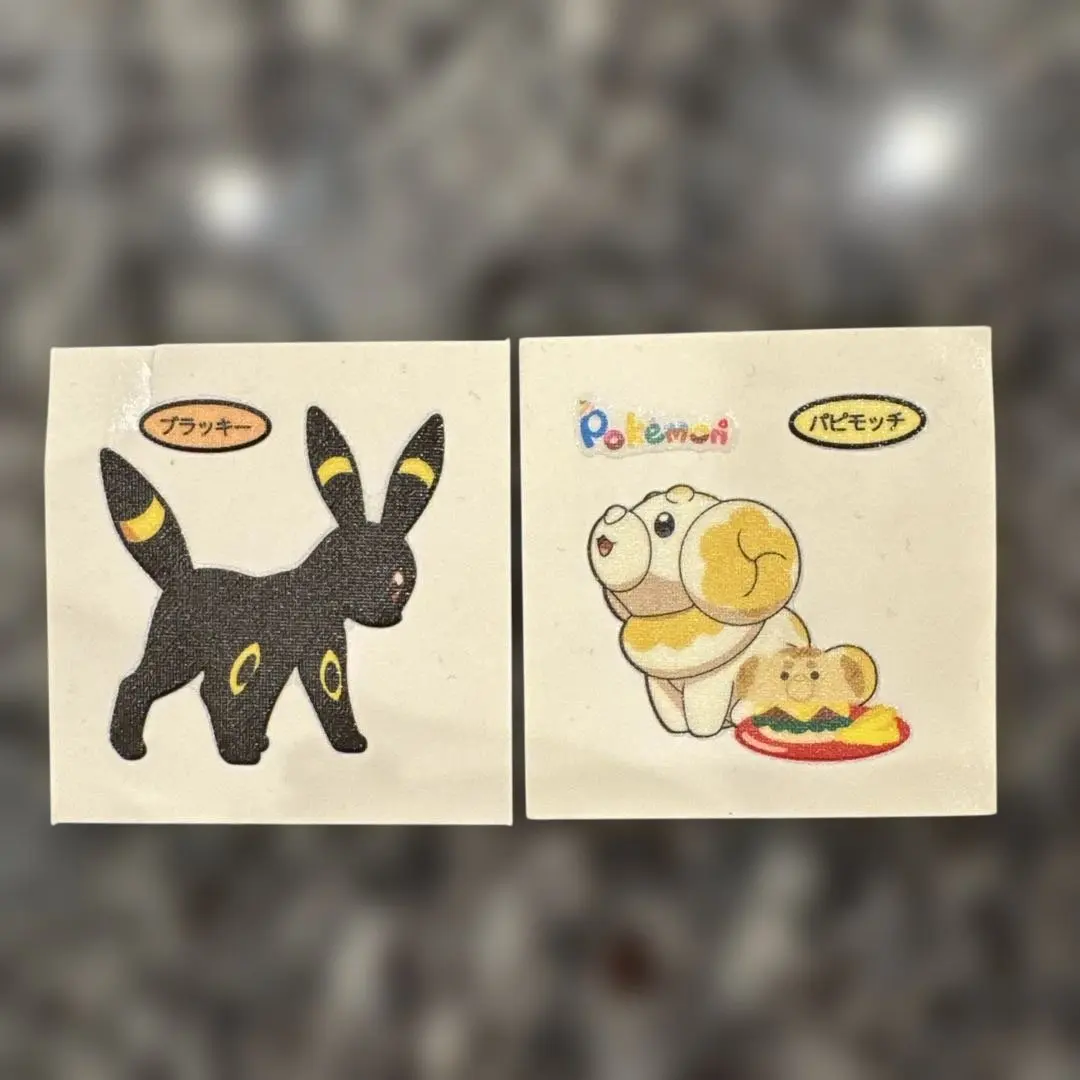 ポケモンデコキャラシール　2枚　ブラッキー　パピモッチ