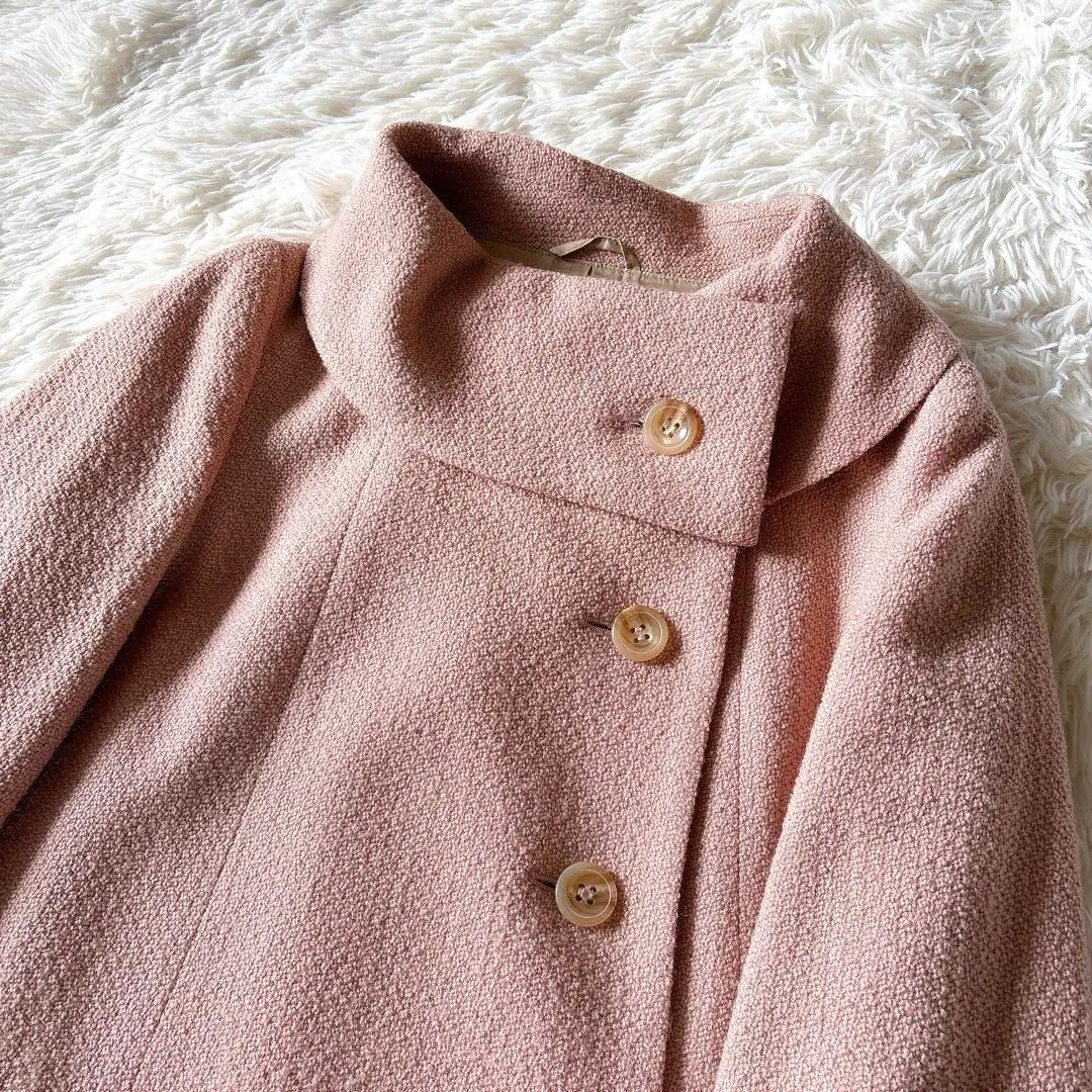 ANAYI アナイ ケープ ポンチョ ショート丈 コート ピンク ボタン 36