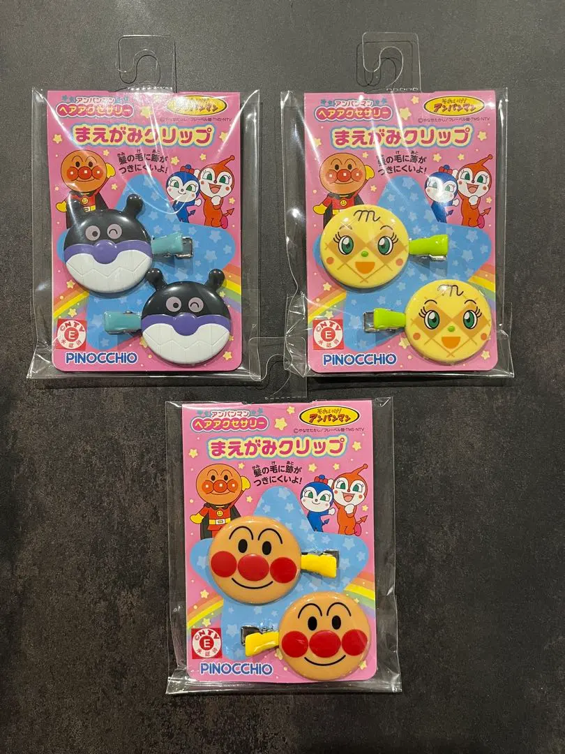 アンパンマン　まえがみクリップ　ばいきんまん、メロンパンナちゃん