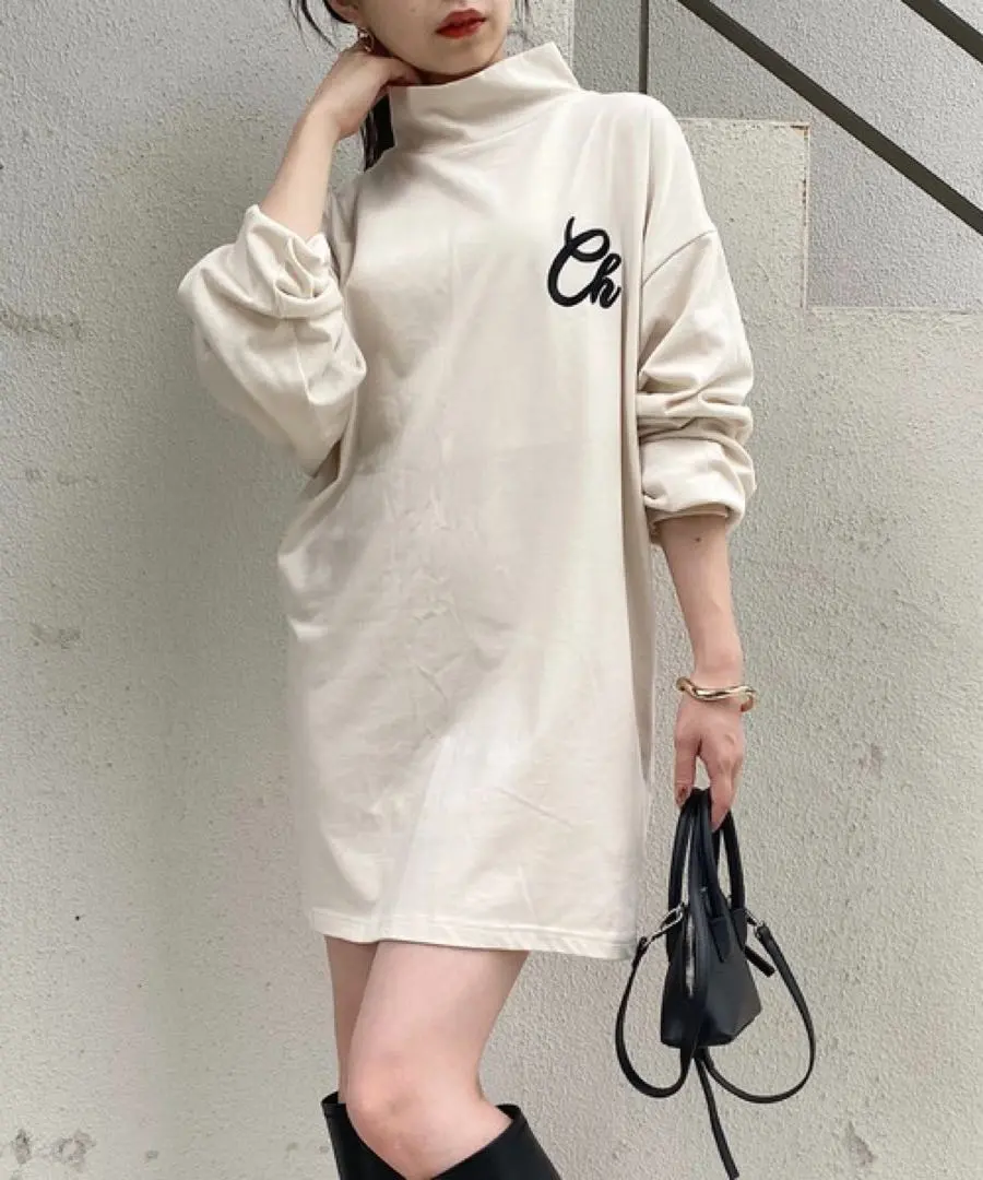 Chico♡春♡楽ちん可愛いスエットワンピース　ミニ　ロングトレーナー