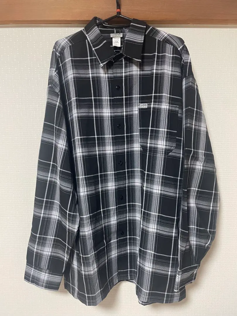 【新品】 CALTOP シャツ ネルシャツ チェック ブラック ホワイト メンズ