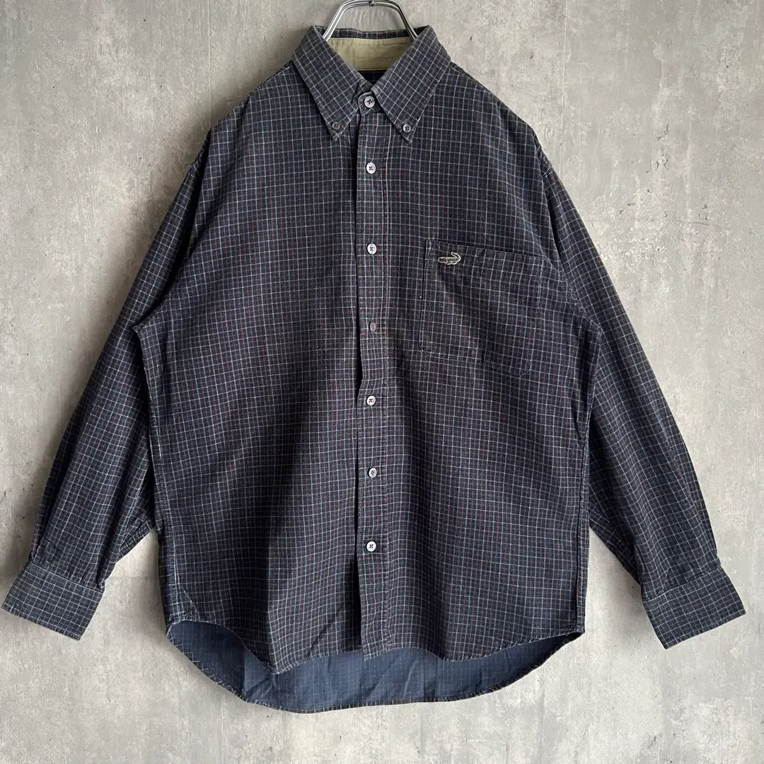 CROCODILE　クロコダイル　薄手　コーデュロイ　BD長袖シャツ　チェック