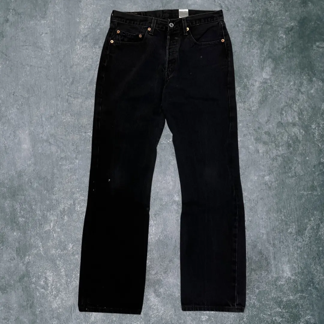 Levi’s 501 後染めブラックデニム ストレート ジーンズ W32×L32