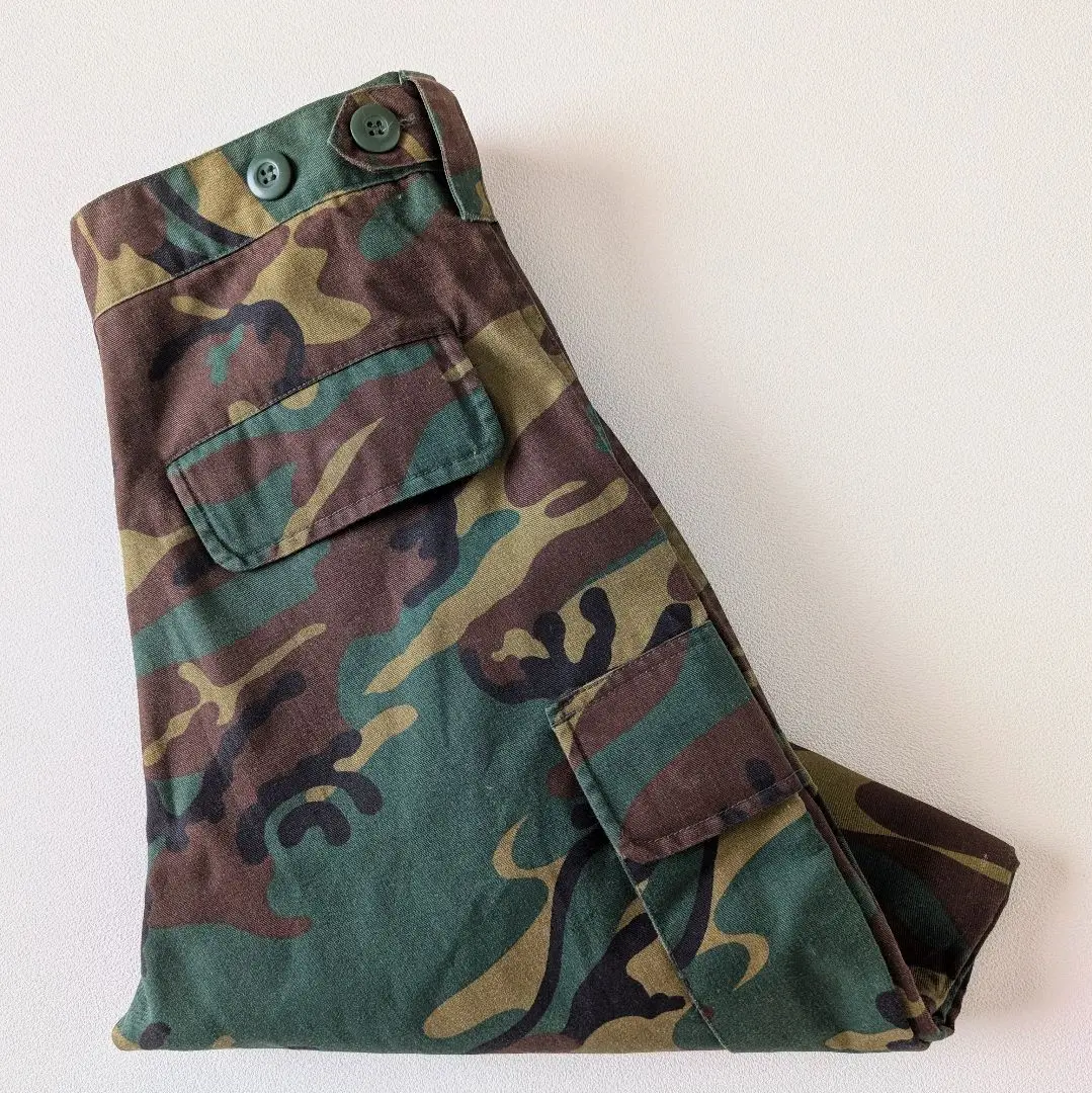 10年シンガポール軍/実品 グリーンリーフ ミリタリーパンツ古着実寸W27L30