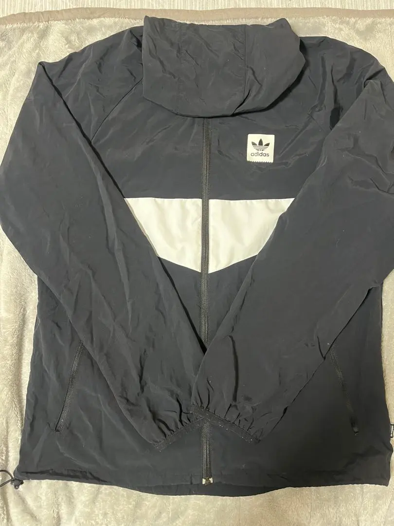 adidas original フード付きナイロンジャケット L 黒/白
