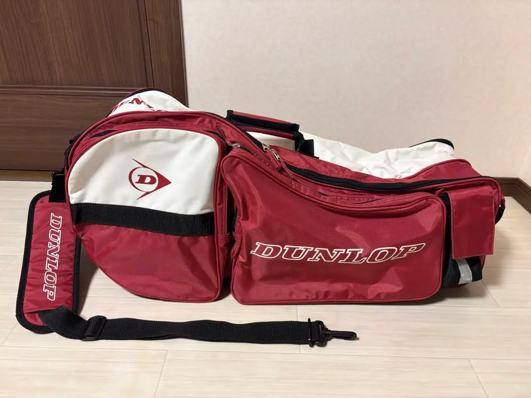 DUNLOP ダンロップ ラケットバッグ レッド 大型 スポーツバッグ テニス