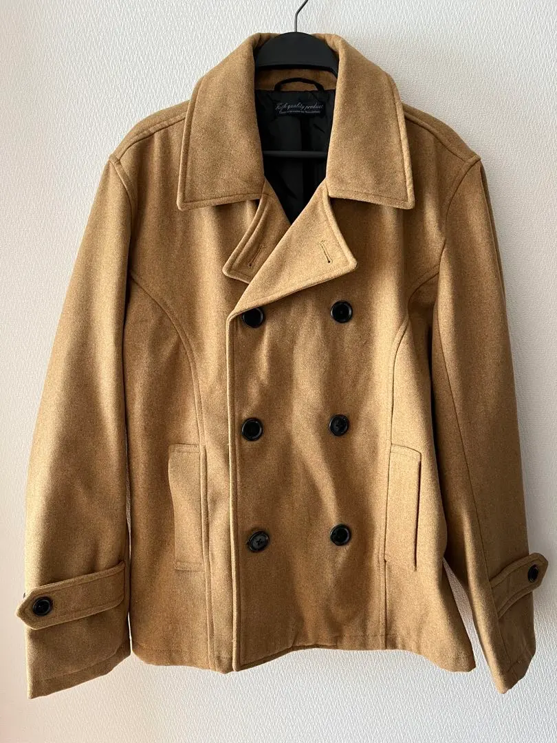 ベージュ ダブルブレスト ピーコート XL 匿名配送