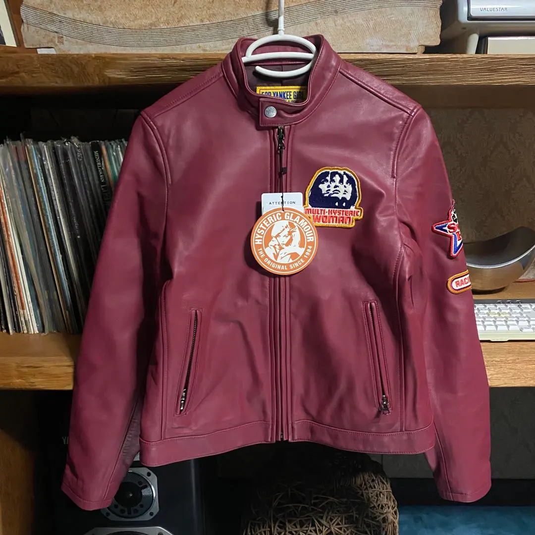 ヒステリックグラマー　ワッペンラムレザーシングルジャケット