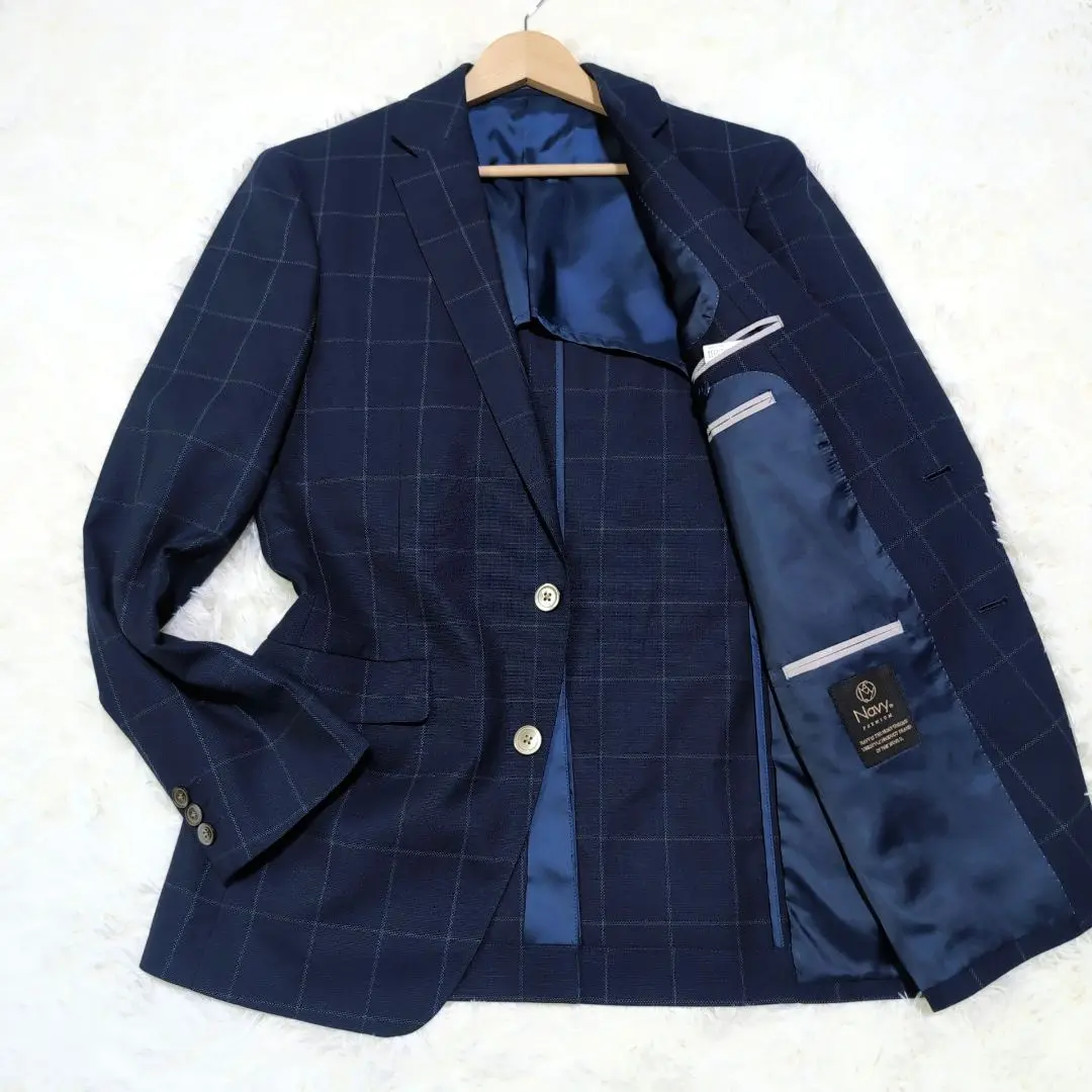 【ほぼ新品】ネイビープレミアム　Mサイズ　サマージャケット　ウインドウペン　夏用