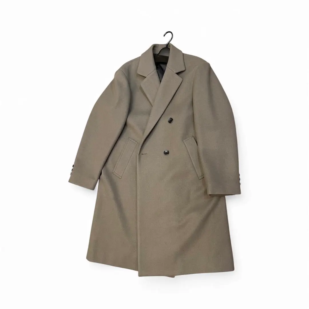 ユナイテッドアローズ　ニットメルトン ダブルチェスターコート　ベージュ